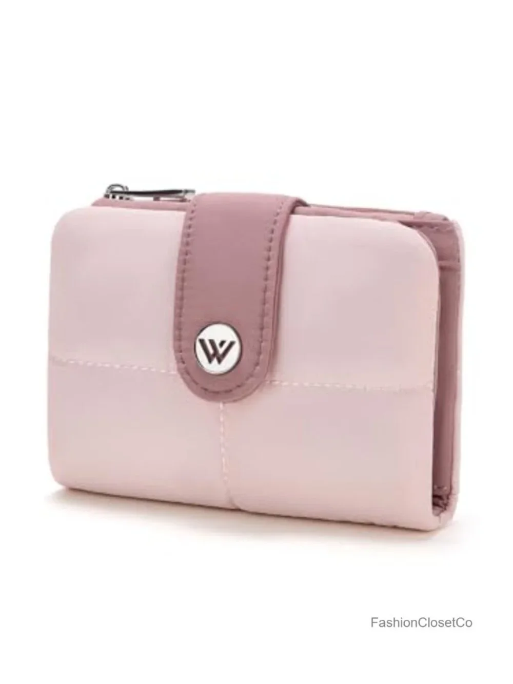 Small Puffer Wallet for Women RFID Blocking Bifold with Zipper Coin Pocket & ID